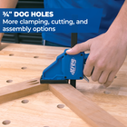 Universal Bench with Hardwood Top + Dog Holes, , hi-res